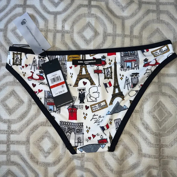 Karl Lagerfeld Paris Women's Standard Swim Bikini Bottom size XS NWT - Picture 4 of 6